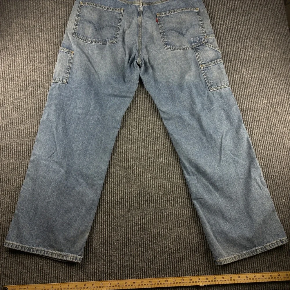Levis Carpenter Loose Straight Jeans Mens 36x30 Blue Denim Utility Work Pants